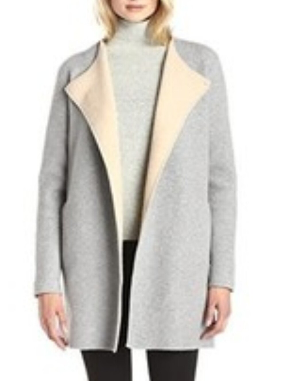 Theory Nyma K Felted Wool Coat S Gray
